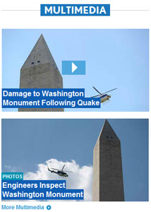 The symbolic destruction of the Illuminati's power in the D.C. Earthquake of 2011.