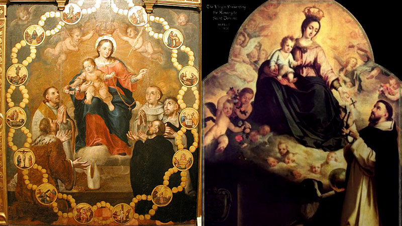 Many paintings from the Middle Ages featured Rosaries without the heretical Lord beads but portrayed God as an infant.